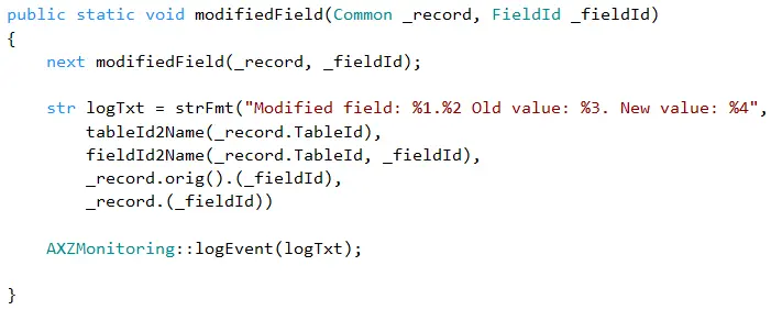 Extending modifiedField