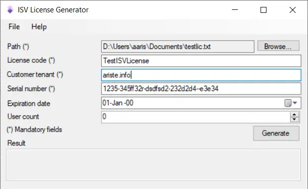 Create an ISV license from a cryptographic USB token 2
