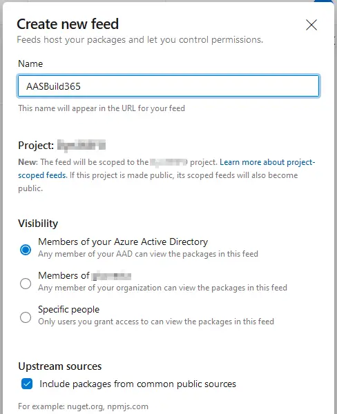 Azure DevOps artifact feed