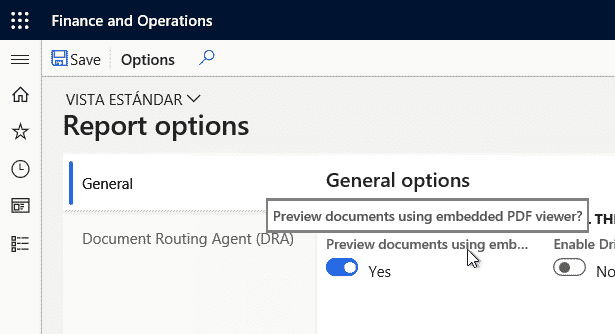 Report options