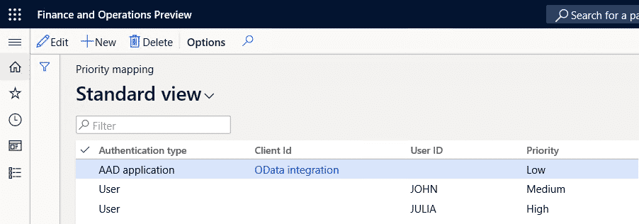 Throttling configuration