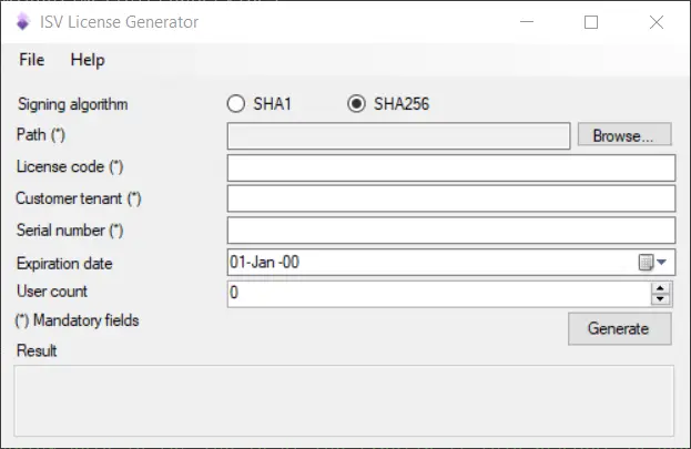 ISV License Generator