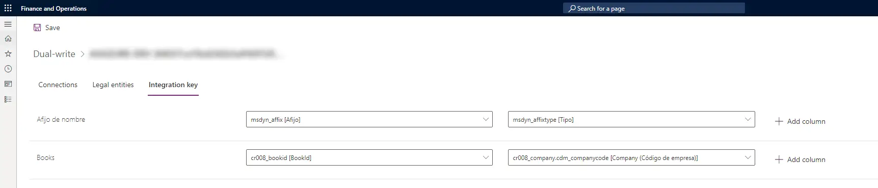 Dual/write integration key