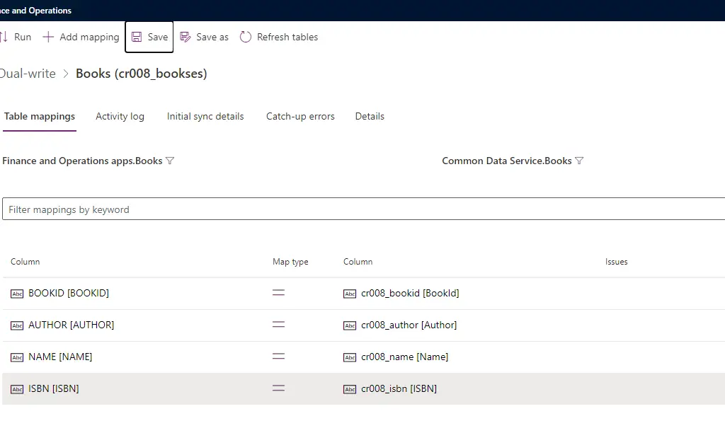 Dynamics 365 Dual-write field maps