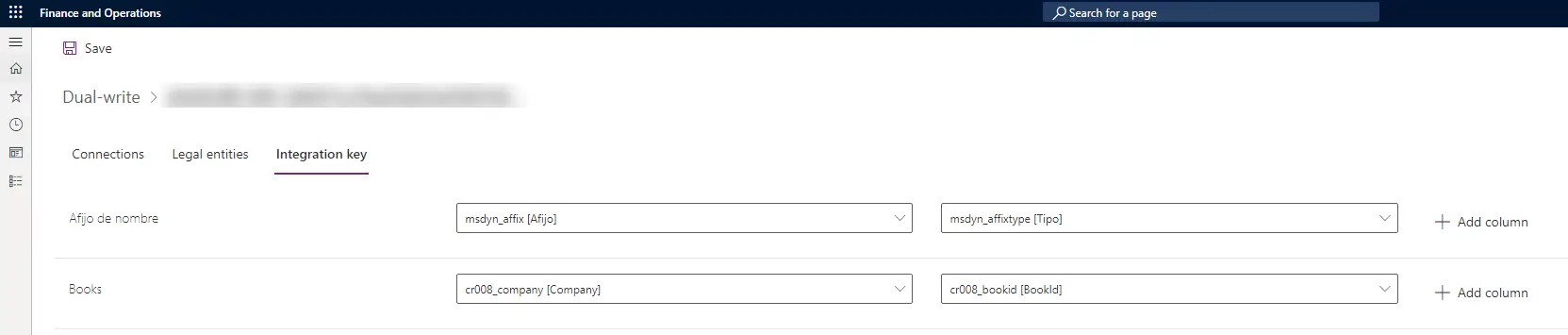 Dual/write integration key