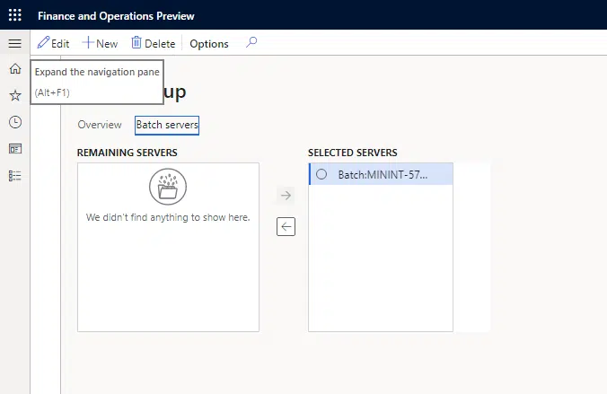 Batch servers in batch groups form