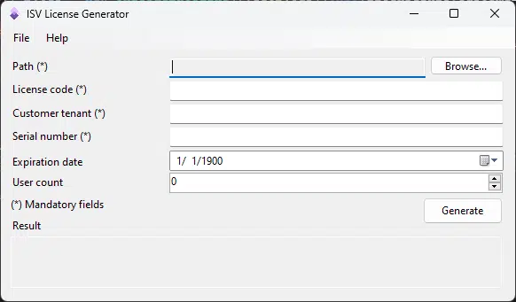 ISV License Generator v0.6