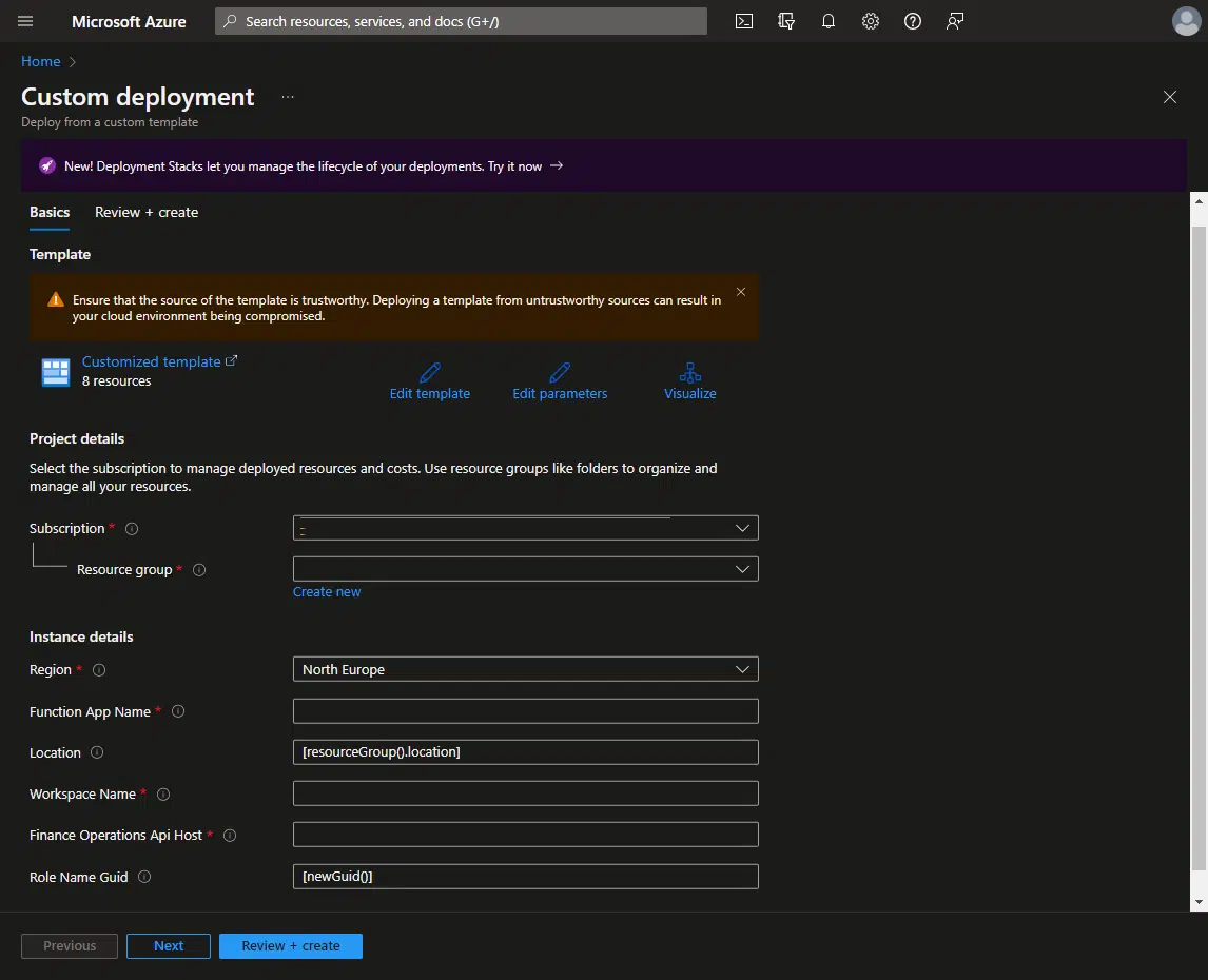 Azure Function deployment using ARM template