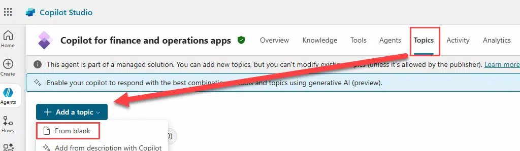 Create new topic