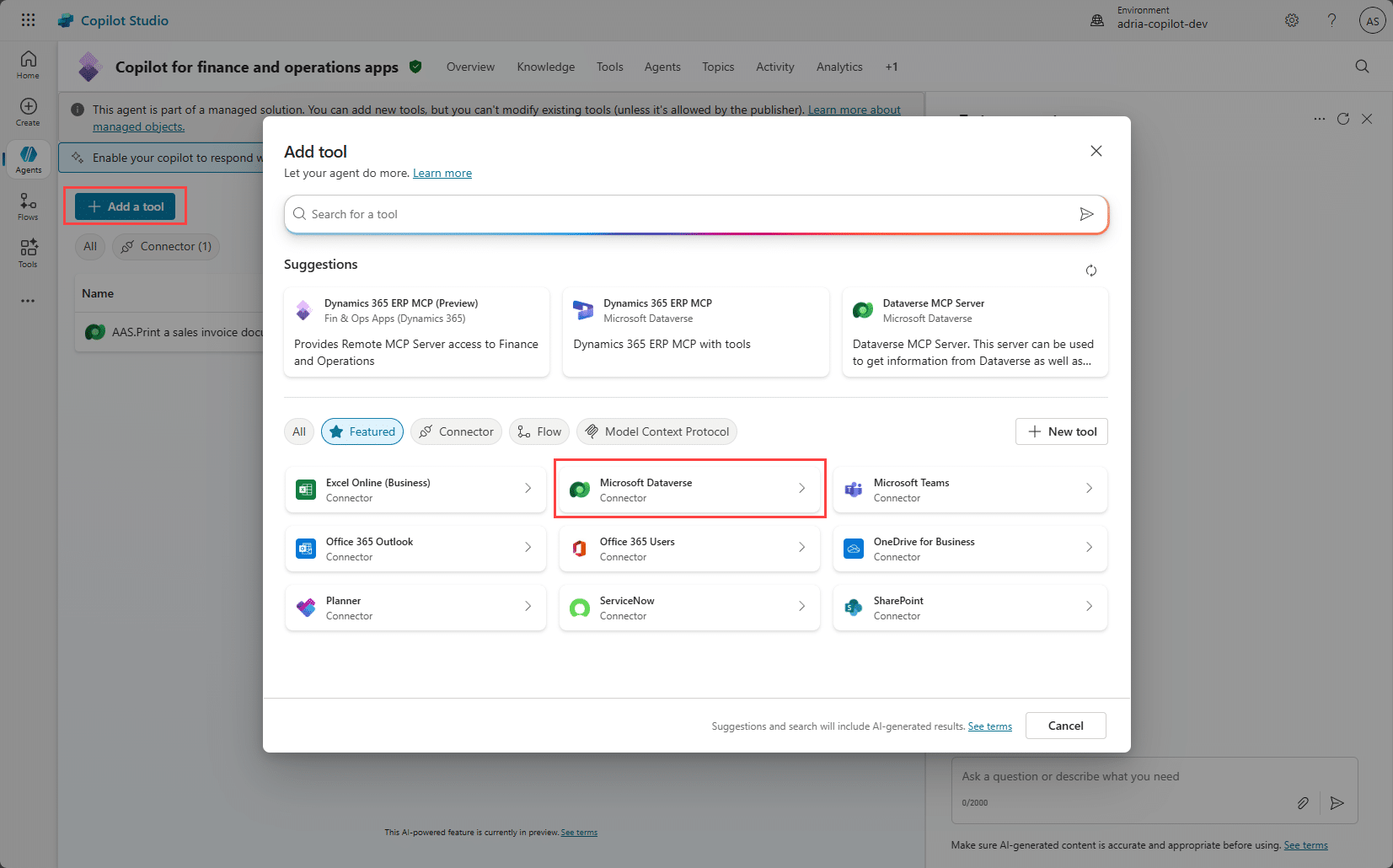 Add your AI tool in Copilot Studio
